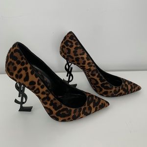 YSL SAINT LAURENT Leopard Print Opyum 110 Pumps